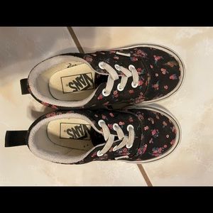 Vans toddler girl shoes with rose flower detail. So cute.